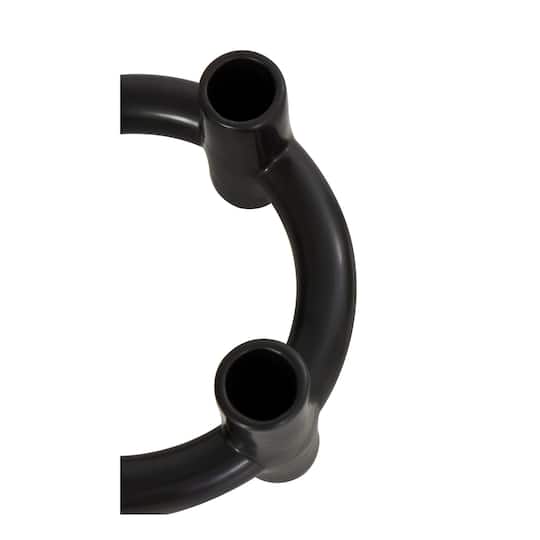CosmoLiving by Cosmopolitan 8" Black & White Ceramic Geometric Circle Taper Candle Holder Set